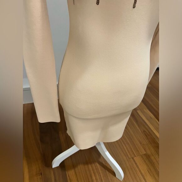 David Koma beige jersey dress sequin detail size small NWT - Picture 4 of 12